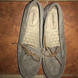 Eddie Bauer grey suede Mocs